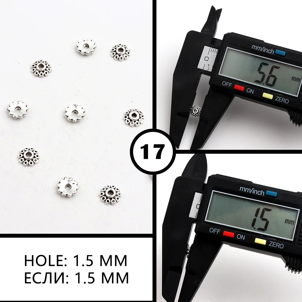 50 stücke Antike Kupfer Splitter Bronze Gold Runde Polygon Hohlen Form Metall Spacer Blume Perlen Kappen Für Schmuck Ketten, Der DIY – Detail 22
