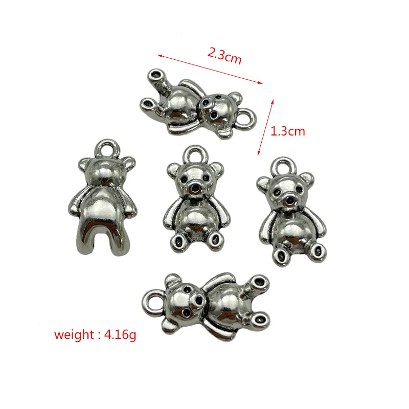 10Pcs Zinklegering Schattige Beer Boog Knoop Kompas Herten Hoofd Hanger Diy Armband Ketting Sieraden Connector Maken Discovery