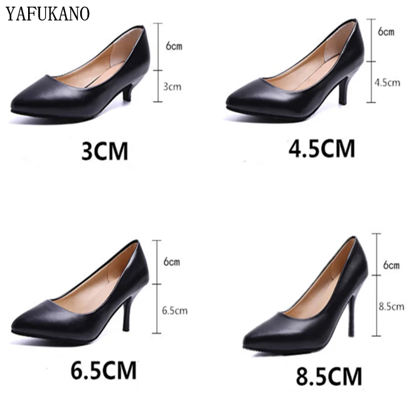 Professional Single Shoes Simple Comfort Work Shoes Black High Heels Formal Wear Leather Shoes Sexy Small Size Women\'s Shoes 32