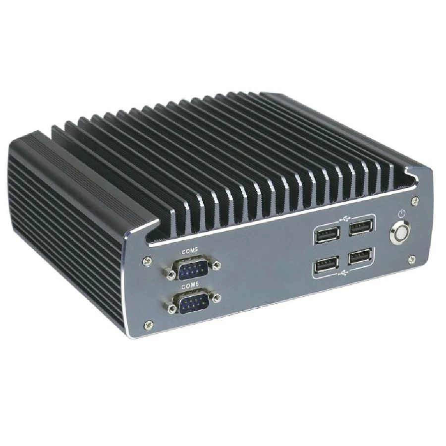 Mais novo fanless mini pc com 6 * com rs232 hdmi vga 2 * usb3.0 intel duplo núcleo i7 6500u i5 6200u celern 3855u mini computador htpc