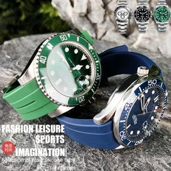 19mm 20mm Rubber Silicone Watchband Fit For Submariner Daytona GMT Oysterflex Rolex 21mm 22mm GMT Omega MoonSwatch Strap Seiko