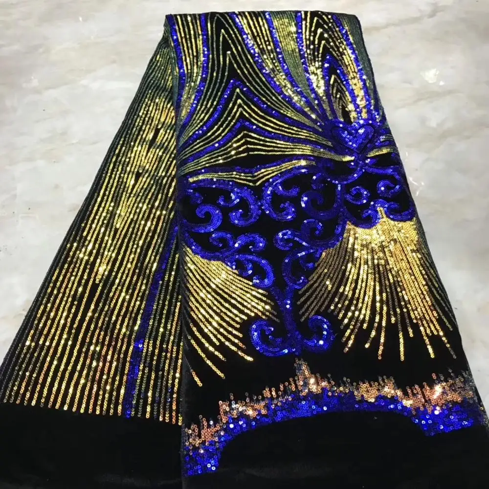 

Very Soft Korea Velvet lace fabric French Nigerian Lace Fabrics High Quality sequin African Lace Fabric For Women dress ML8358
