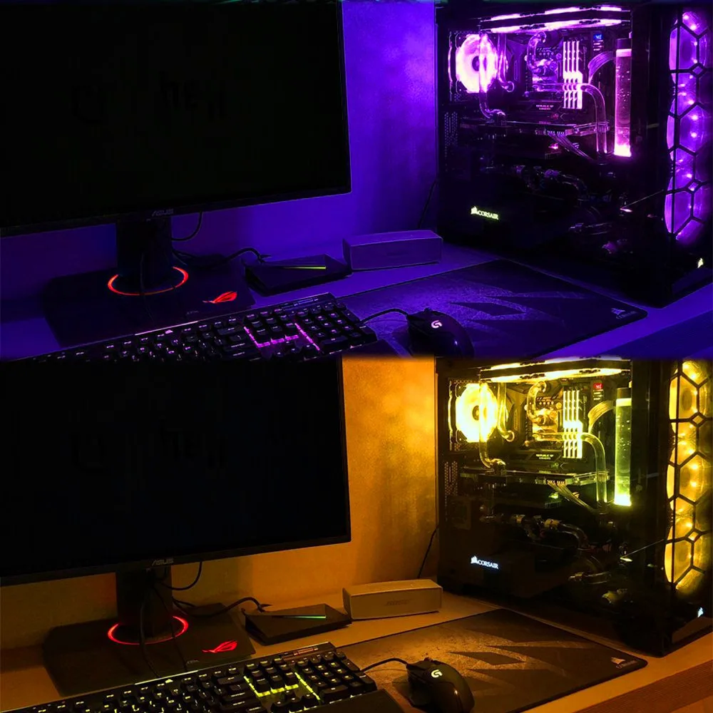 12V 5050 Rgb Zwart Led Strip 4Pin Led Headers Voor Pc/Computer Case/Rgb Strip Moederbord Controle panel Rgb-Header (+ 12V,G,R,B)