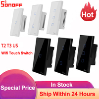 Sonoff TX T2 T3 US 1 2 3 Gang Smart Wifi Switch Smart Home RF Switch Wireless Wall Touch Switch Works with Alexa Google Home