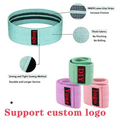 3PCS Custom logo Resistance Bands Elastic Fabric Booty Bands Set Non-slip Circle Loop Workout Bands Butt Legs Thigh Hip Trainer