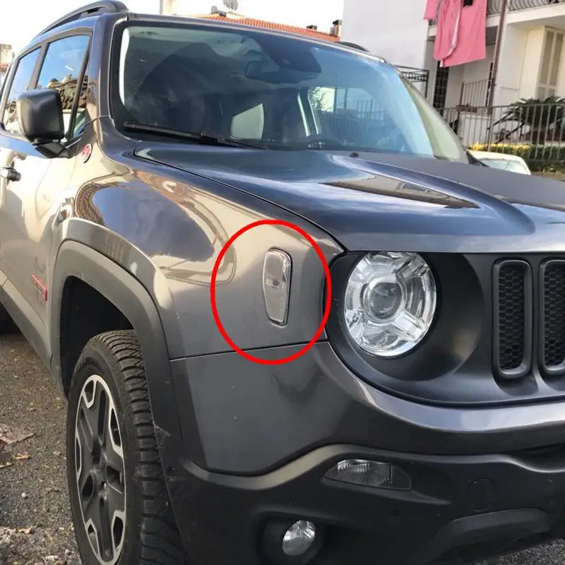 For Jeep Renegade 2014-2019 Accessories Front Turn Side Signals Lights Reflection Warning Turn Signal with t10 led orange bulb
