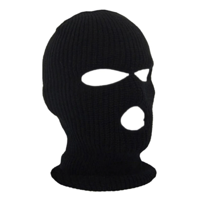 New 3-Hole Ski Mask Balaclava Knit Hat Face Shield Snow Winter Warm Bike Motorcycle Helmet Ski Face Mask Neck Warmer