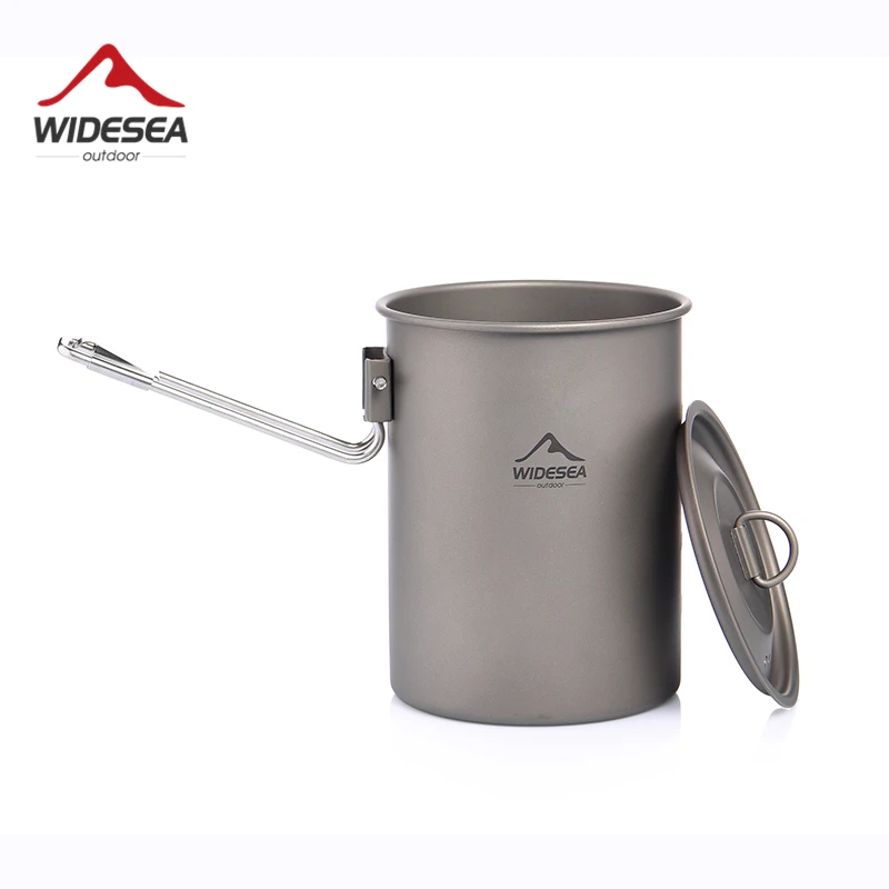 Widesea Camping Cookware Titanium Tableware Tourist Pot Outdoor Cooking Cup Kitchen Picnic Utensils Backpack Hiking Trekking