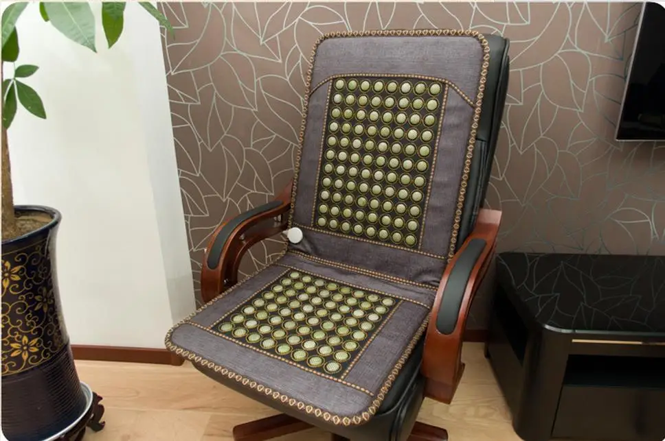 New jade cushion germanium stone boss chair cushion electric heating heating cushion cushion for leaning on of the office