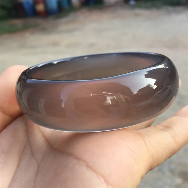 

Hot selling natural hand-carve soot purple widened jade Baranglet 56-62mm bracelet fashion Men Women Luck Gifts Amulet for