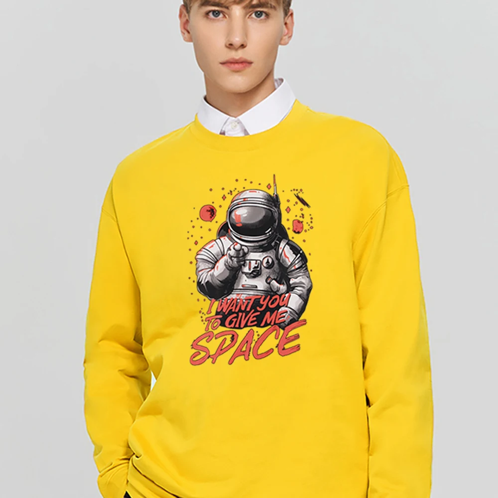 

Sweatshirt Space Astronaut I Want You To Give Me Space Print Tracksuits Men Hip Hop Fashion Sweatshirts Mens Loose Punk Hoodies