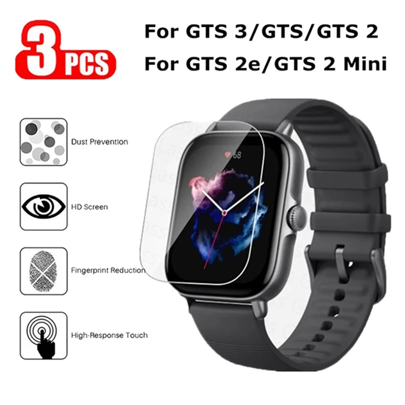 3PCS Soft Hydrogel Film For Amazfit GTS 3 GTS 2 2e GTS 2 Mini Smartwatch Screen Protector for GTS4 GTS2e GTS3 Film Not Glass