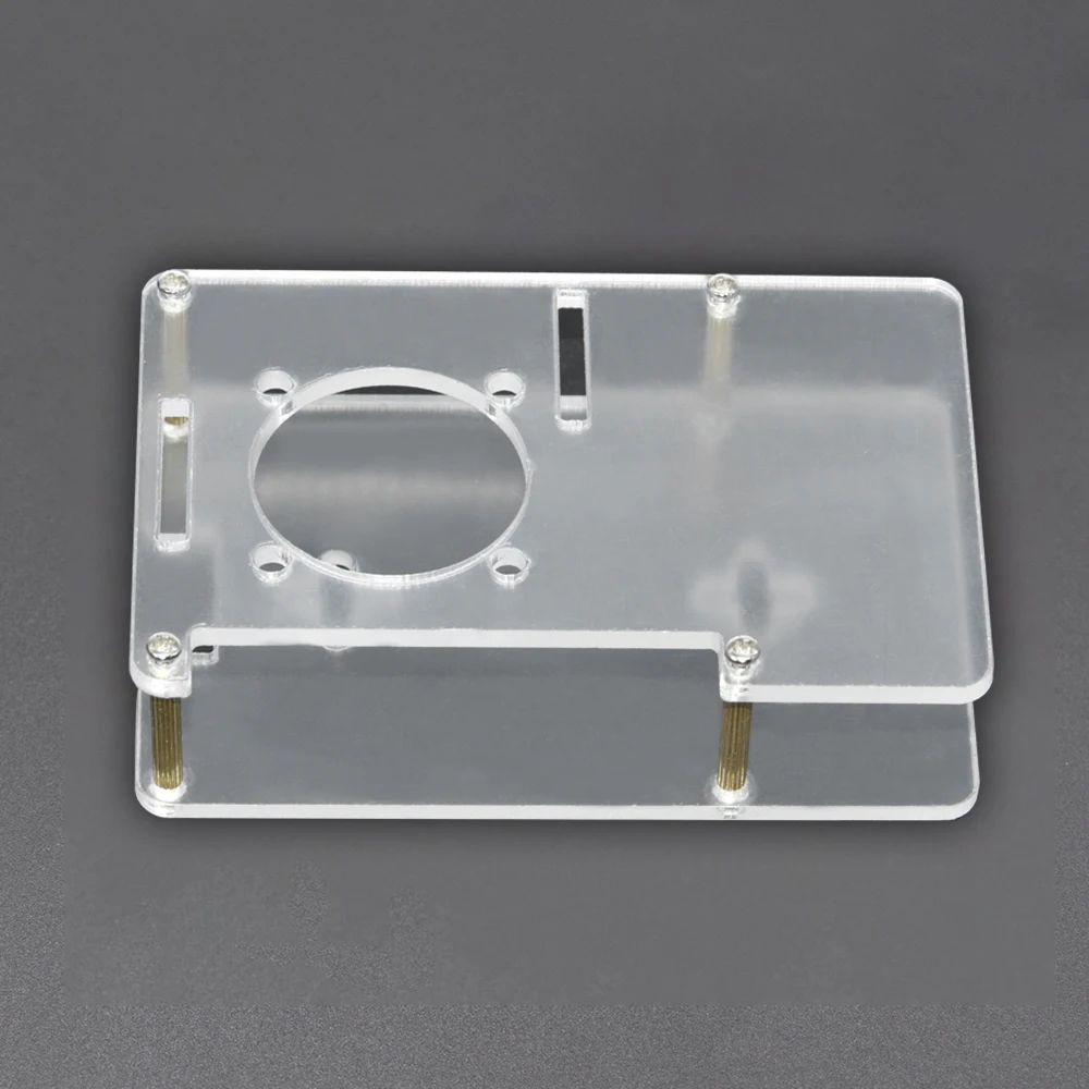 Suitable for Raspberry Pi 4B case Box Double Transparent Acrylic Case/Mountable the Cooling Fan