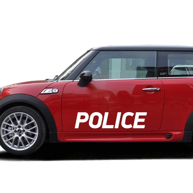 Calcomanía de vinilo impermeable para coche, pegatina de policía con inscripción en varios tamaños, decoración de carrocería, ventana trasera, 40517