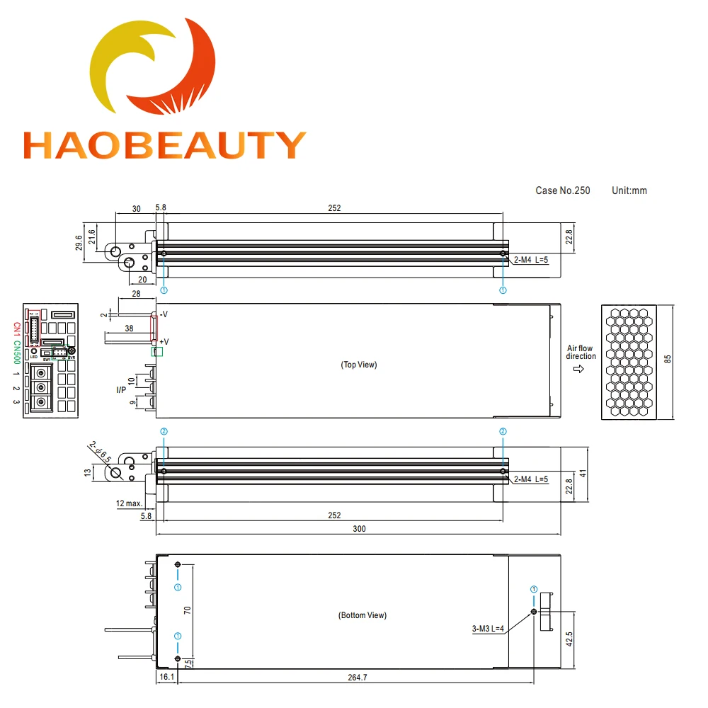 Meanwell-fonte de alimentação a laser com módulo de beleza, tamanhos 36v, 1600 a, 800w