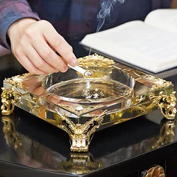 Creative Fashion Ashtray Crystal Glass Craft Living Room Office European-style Cigar Ashtrays Simplicity Personality Decorations
