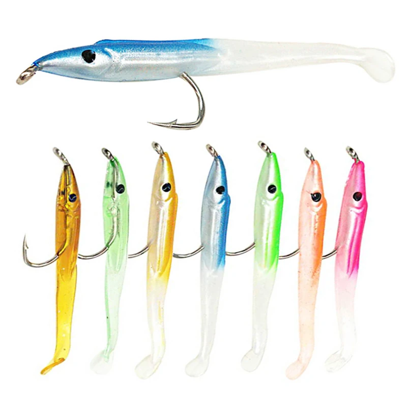 Soft Eel Lure for Fishing, Fishing Tackle, Tail Spinner, Freshwater Fishing, Artificial Bait Wobblers, 50mm, 0.6g, 15Pcs Lot