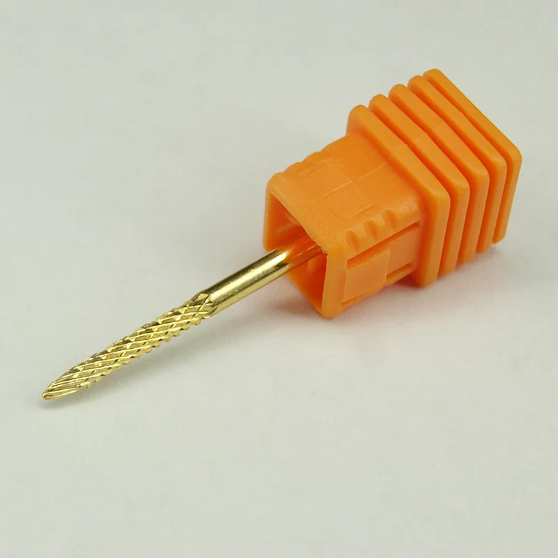 High quality Golden Medium 1pcs Under Nail Cleaner Bit carbide nail file drill bit nail art salon tools