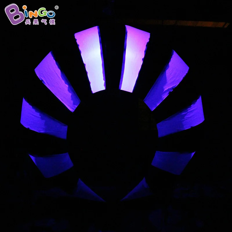 Ceiling hanging 2 meters inflatable crescent for stage decoration  / Color illuminated half moon balloon toys