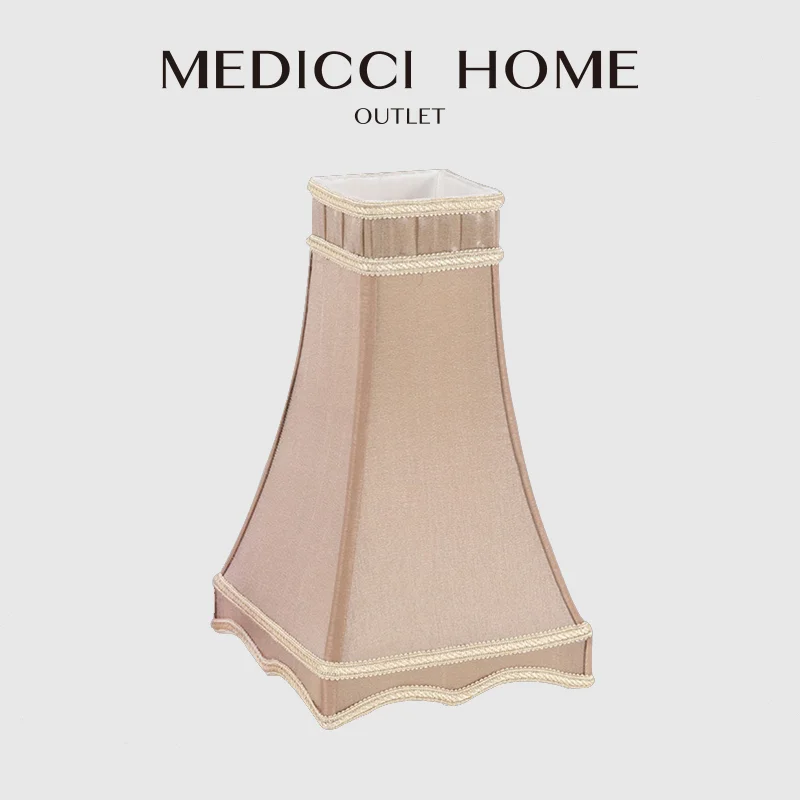 

Medicci Home Silk Lampshades Designer Tower Shape Coffee Color Modern Trendy Decorative Handmade Lamp Shade For Table Floor Lamp