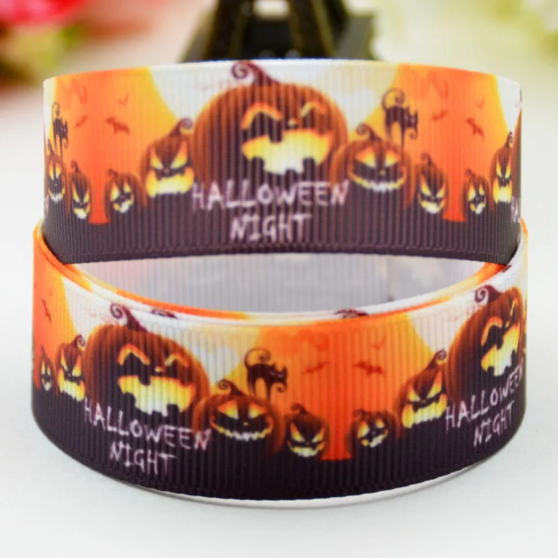 

22mm 25mm 38mm 75mm Ruban satin Halloween Candy Cartoon Character printed Grosgrain Ribbon party decoration X-01629 10 Yards