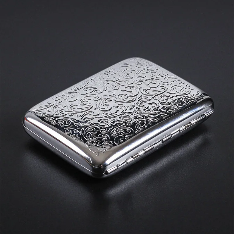 Vintage Metal Cigarette Case Container Cigarettes Tobacco Holder Pocket Box Storage