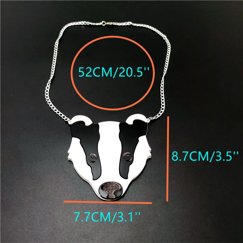 KUGUYS Hyperbole Black and White Animal Pendant Necklace Women Men Trendy Fashion Acrylic Big Jewelry Accessories