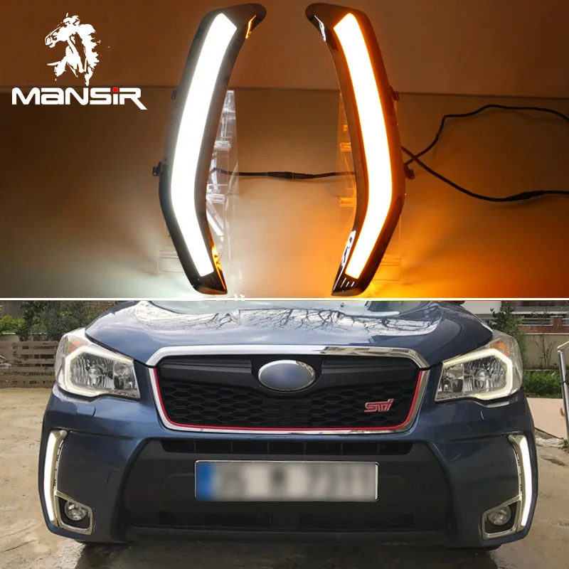 

For Subaru Forester 2013 -2016 2017 2018 Yellow Turn Signal 12V LED DRL Daylights Car Headlight Daytime Running Light Fog Lamp