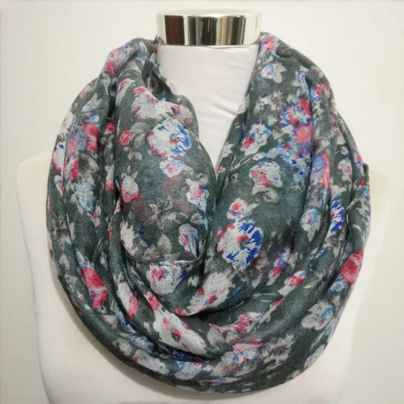 new chrysanth scarves for women viscose infinity Scarf Snood hijab daisy Scarf trumpet flower long scarf hot sale floral bandana