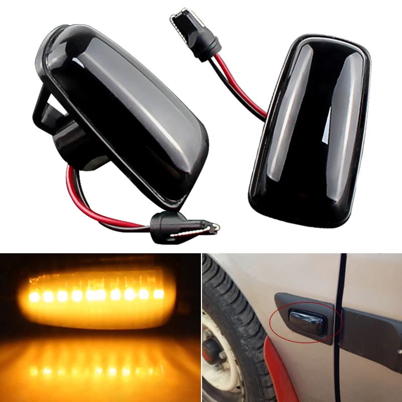 2X Car LED Turn Signal Lamps Side Marker Lights Lateral LED For Peugeot 306 106 406 806 Citroen XM ZX Break Xsara Xantia Fiat