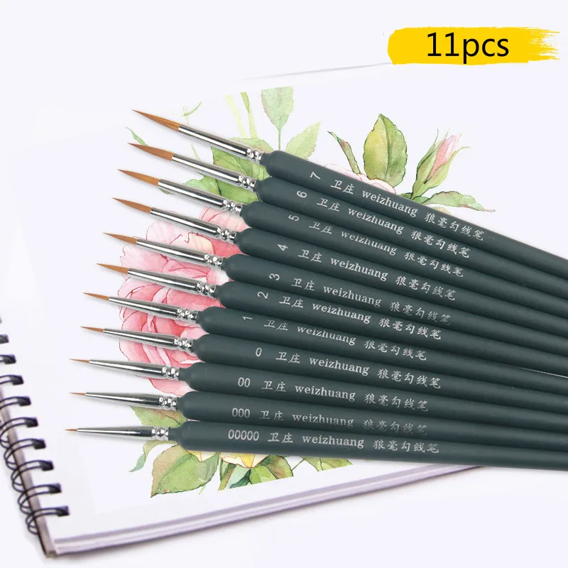 

11pcs Artist Paint Brush Weasel Hair Pinceles Para Acrilico Y Oleo Artist Painting Brush Set Pincel Pintura Art Supplies