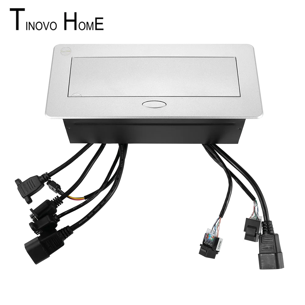 Presa universale da tavolo/presa da tavolo pop-up/USB dual network RJ45 3.5 presa per scatola di informazioni audio/lega di zinco