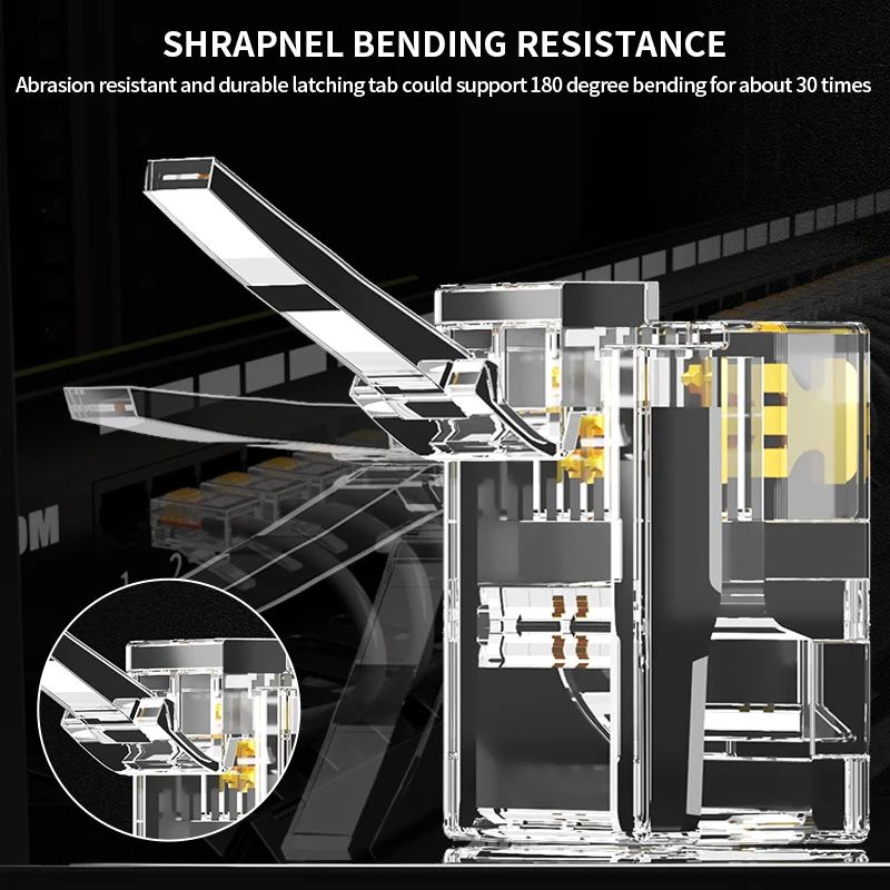 AMPCOM RJ11 Spina 6P4C 6P2C Telefono Cavo telefonico modulare Adattatore connettore Crimp Telefono Internet Spina modulare Jack