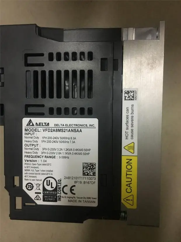 

Преобразователь частоты Delta MS300 VFD2A8MS21ANSAA 0, 4 kw220v оригинал