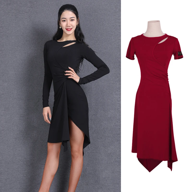 

Latin Dance Dress For Women Female Adult Cheongsam Latin Practice Clothes Rumab Tango Latin Dance Performance Costume DN9210