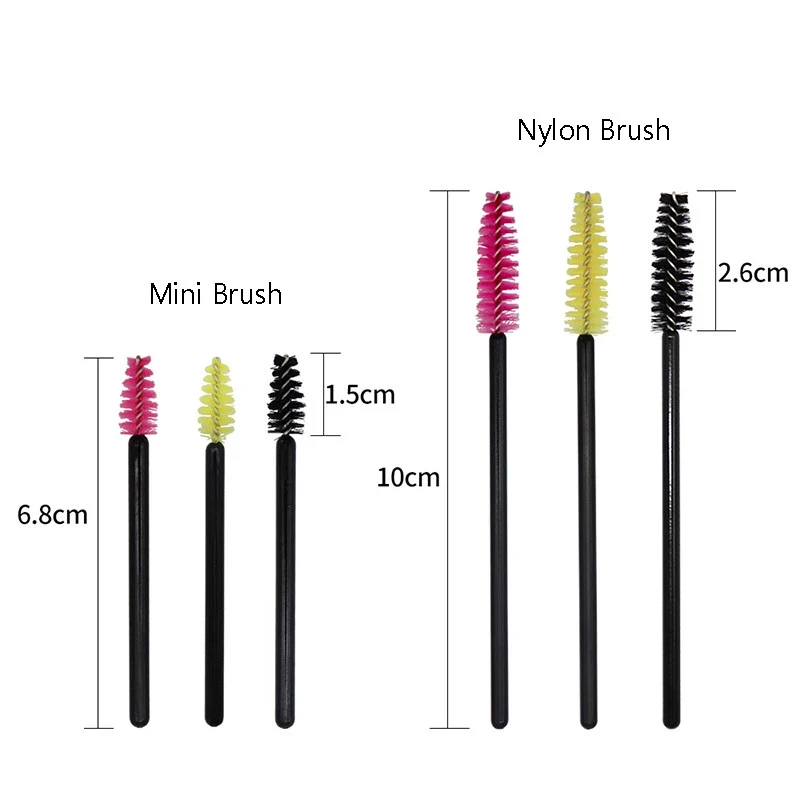 50pcs Descartável Mini Pestana Escova Mascara Wand Aplicador Sobrancelha Pente Microbrush Maquiagem Escova Para Lash Extension Supplies