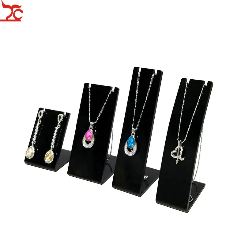 

Acrylic Necklace Jewellry Display Holder Earring Pendant Stud Jewelry Exhibition Shelf White Black Clear Jewellery L Shape Stand