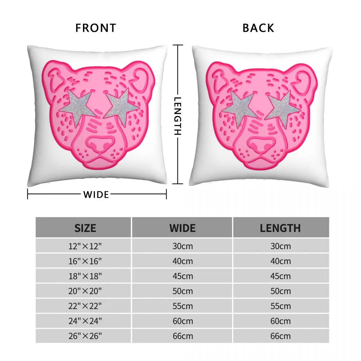 Star Eye Cheetah Pink Pillowcase Polyester Linen Velvet Printed Zip Decor Car Cushion Cover