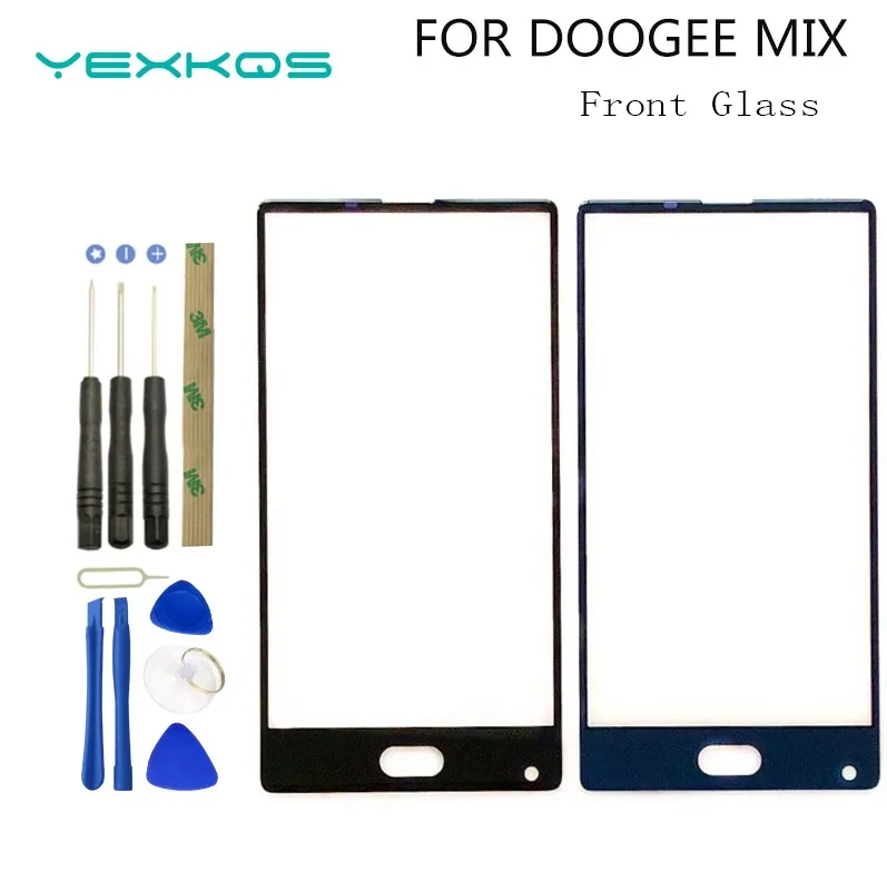 100% Original DOOGEE MIX Front Glass Screen Lens Front Touch Screen Glass Outer Lens for DOOGEE MIX 5.5 inch Phone replacement