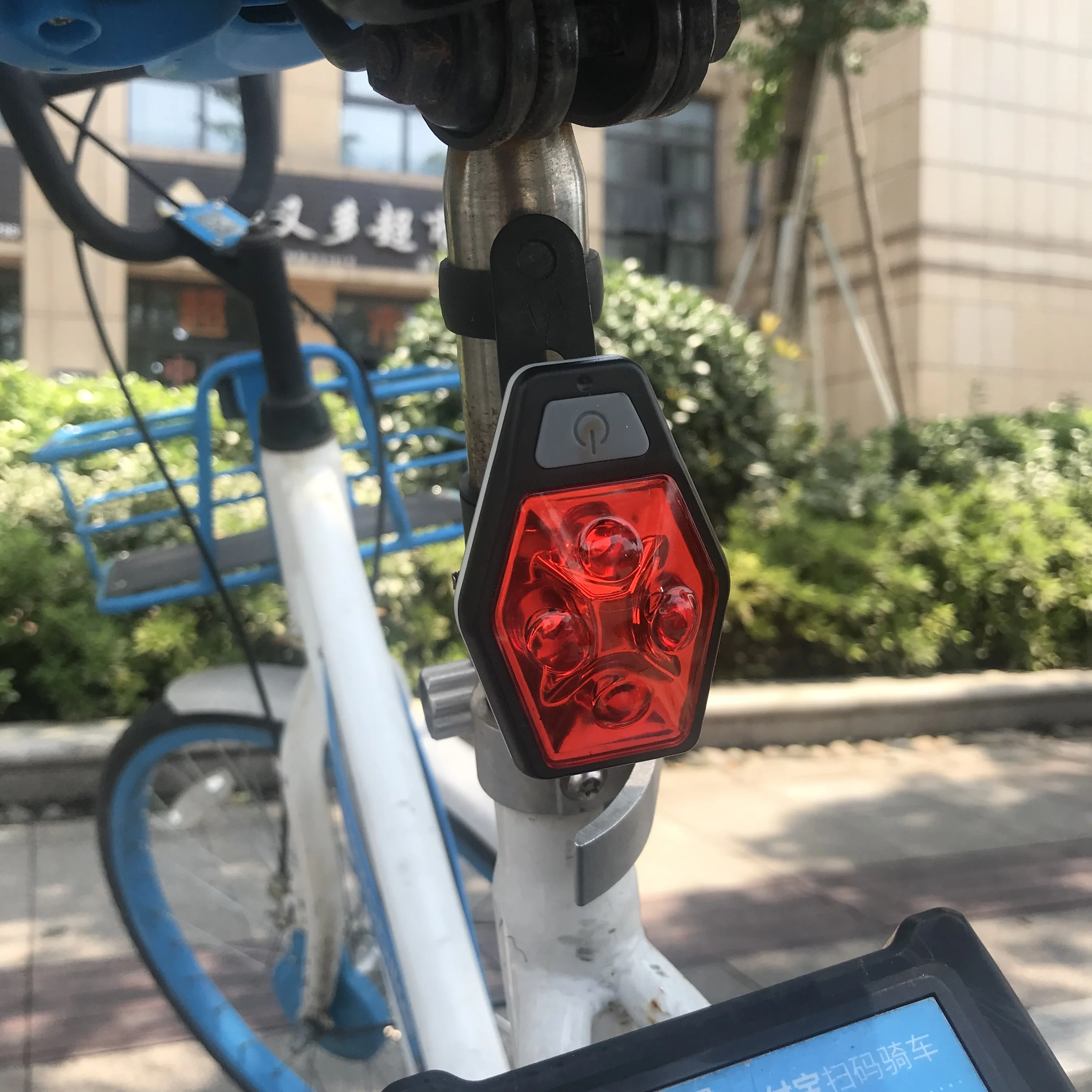 Mingray LED Bicycle light AAA 4 Red glow bike rear light outdoor bag clip warning light waterproof road emergency lantern