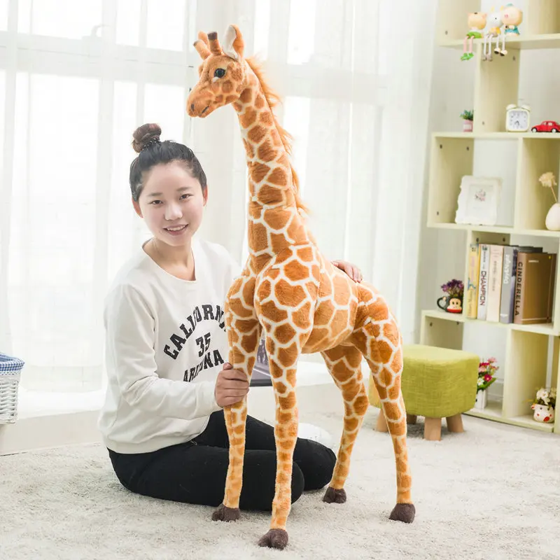 Nuovo 50-120cm gigante vita reale giraffa peluche simpatiche bambole di cervo farcito morbido cuscino animale cuscino regalo di compleanno ragazzo ragazza