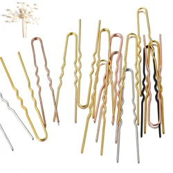 50pcs Hair Pins Grips Waved Blank Pins Alloy Hair Grips for Jewelry Making Wedding Bride Hair Sticks Hairpin Headwear Wholesale