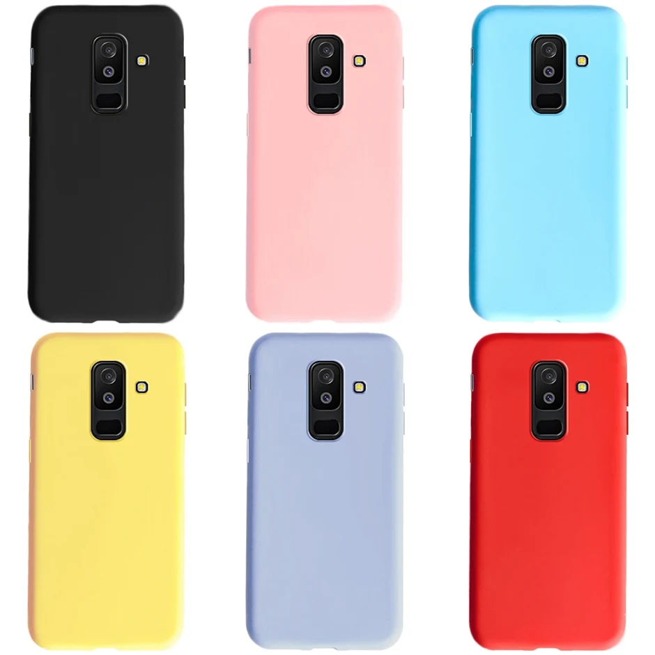 Candy Color Silicone Case For Samsung Galaxy A6 Plus 2018 Case Cover Soft TPU Capas For Phone Case Samsung Galaxy A6 2018 Funda