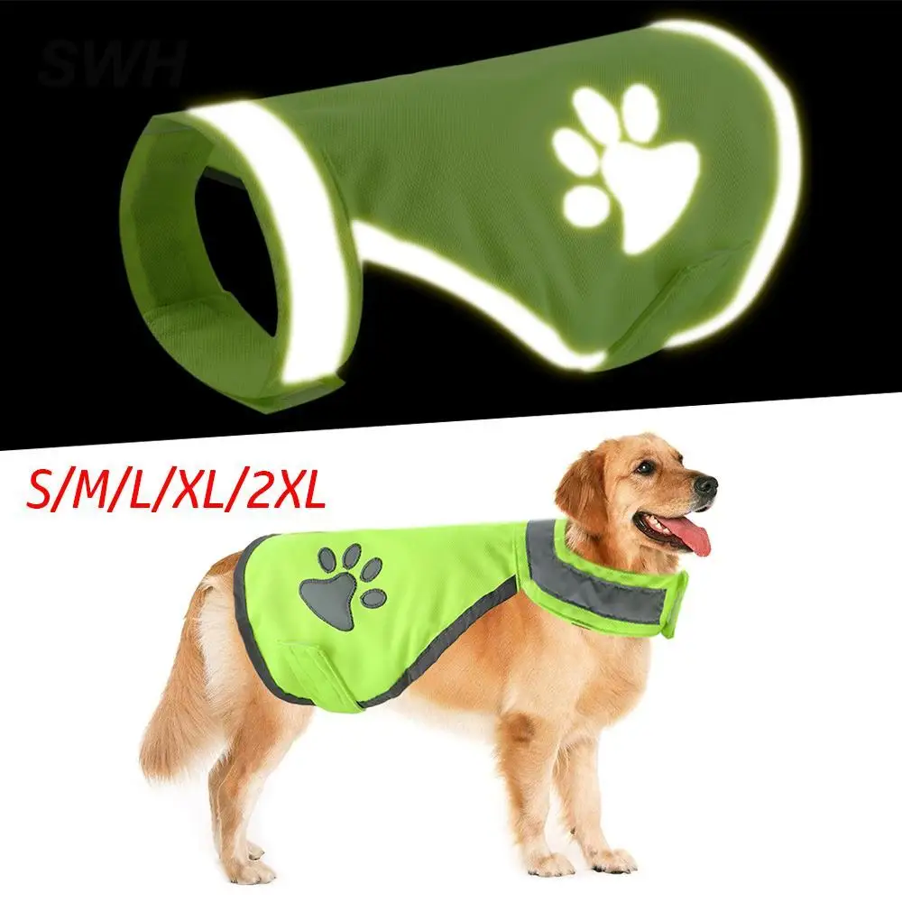 Reflective Dog Vest Outdoor Night Safety Pet Vest Jacket High Visibility Fluorescent Dog Paw Coat Ventilate Cozy Pet Supplies