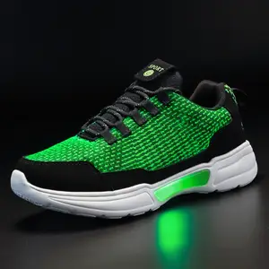 High Quality Pop Led Shoe Fiber Optic Shoes For Girl Boys Men Women Usb Charging Light Up Shoe For Adult Glowing Running Sneaker Shoes AliExpress