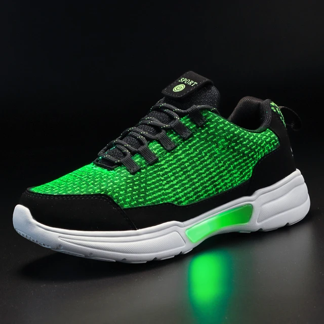 Luminous Fiber Optic Led Sneakers Light Velcro Shoes Adults New Led Shoes Girls Aliexpress