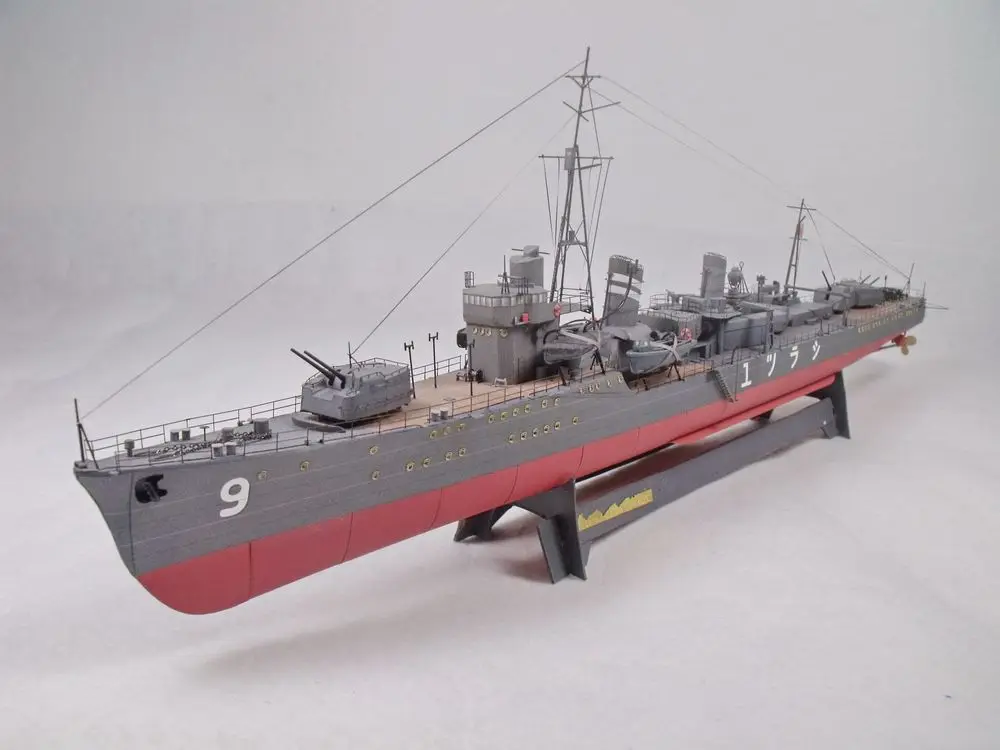 1:200 Scale Japan IJN Shiratsuyu Destroyer Ship DIY Paper Model Kit Puzzles Handmade Toy DIY