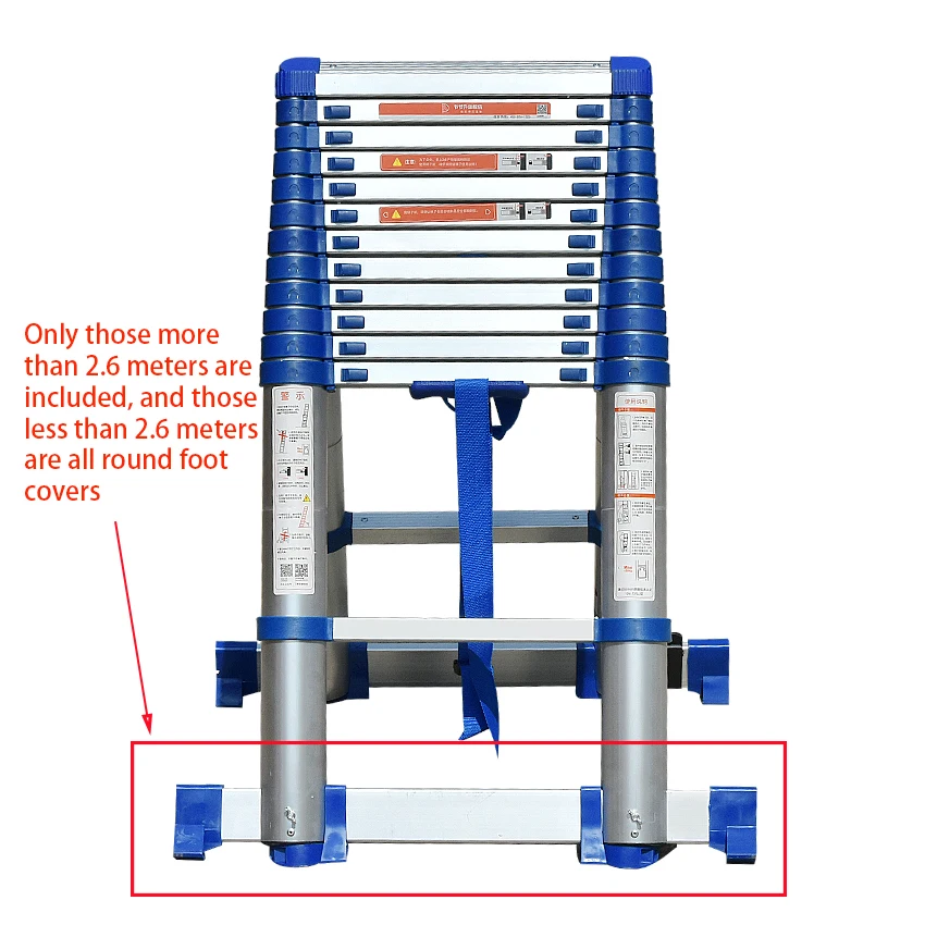 JJS511 High Quality Thickening Aluminium Alloy Herringbone Ladder Portable Household 9+9 Steps Telescopic Ladders (2.65M+2.65M)