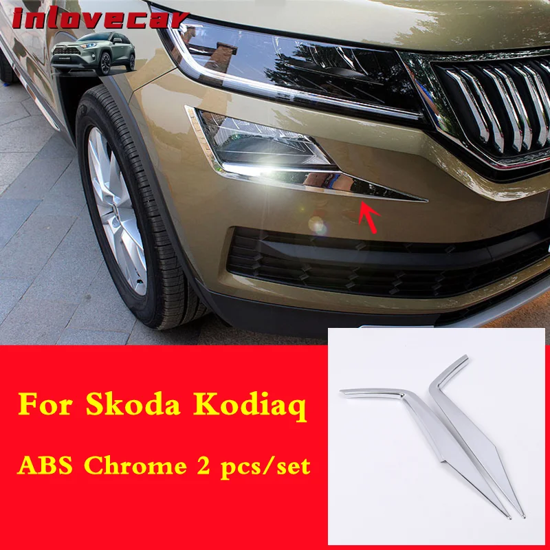 

For Skoda Kodiaq 2017-2019 fog lights cover front rear body foglights car-styling decoration Exterior chrome trim Accessories