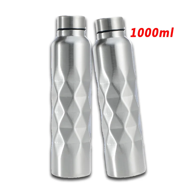 HMCOF 1L Stainless Steel Water Bottle Single-wall Gym Sport Bottles Portable BPA Free Cola Beer Drink Bottle Big Capacity